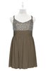 ColsBM Yareli Carafe Brown Plus Size Bridesmaid Dresses Ruching Sleeveless A-line Zipper Glamorous Thick Straps
