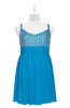 ColsBM Yareli Cornflower Blue Plus Size Bridesmaid Dresses Ruching Sleeveless A-line Zipper Glamorous Thick Straps