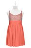 ColsBM Yareli Fusion Coral Plus Size Bridesmaid Dresses Ruching Sleeveless A-line Zipper Glamorous Thick Straps