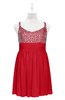 ColsBM Yareli Red Plus Size Bridesmaid Dresses Ruching Sleeveless A-line Zipper Glamorous Thick Straps