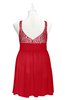 ColsBM Yareli Red Plus Size Bridesmaid Dresses Ruching Sleeveless A-line Zipper Glamorous Thick Straps