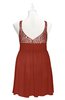 ColsBM Yareli Rust Plus Size Bridesmaid Dresses Ruching Sleeveless A-line Zipper Glamorous Thick Straps