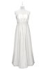 ColsBM Taya Cloud White Plus Size Bridesmaid Dresses Sleeveless A-line Romantic Pleated Floor Length Zip up