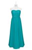ColsBM Taya Peacock Blue Plus Size Bridesmaid Dresses Sleeveless A-line Romantic Pleated Floor Length Zip up