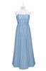 ColsBM Taya Sky Blue Plus Size Bridesmaid Dresses Sleeveless A-line Romantic Pleated Floor Length Zip up