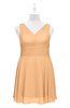 ColsBM Vienna Apricot Plus Size Bridesmaid Dresses V-neck Casual Knee Length Zip up Sleeveless Sequin