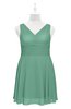 ColsBM Vienna Beryl Green Plus Size Bridesmaid Dresses V-neck Casual Knee Length Zip up Sleeveless Sequin