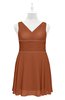 ColsBM Vienna Bombay Brown Plus Size Bridesmaid Dresses V-neck Casual Knee Length Zip up Sleeveless Sequin