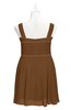 ColsBM Vienna Brown Plus Size Bridesmaid Dresses V-neck Casual Knee Length Zip up Sleeveless Sequin