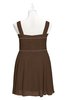 ColsBM Vienna Chocolate Brown Plus Size Bridesmaid Dresses V-neck Casual Knee Length Zip up Sleeveless Sequin