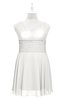 ColsBM Vienna Cloud White Plus Size Bridesmaid Dresses V-neck Casual Knee Length Zip up Sleeveless Sequin