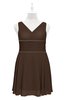 ColsBM Vienna Copper Plus Size Bridesmaid Dresses V-neck Casual Knee Length Zip up Sleeveless Sequin