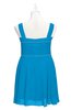 ColsBM Vienna Cornflower Blue Plus Size Bridesmaid Dresses V-neck Casual Knee Length Zip up Sleeveless Sequin