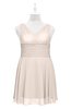 ColsBM Vienna Cream Pink Plus Size Bridesmaid Dresses V-neck Casual Knee Length Zip up Sleeveless Sequin