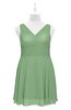 ColsBM Vienna Fair Green Plus Size Bridesmaid Dresses V-neck Casual Knee Length Zip up Sleeveless Sequin