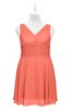 ColsBM Vienna Fusion Coral Plus Size Bridesmaid Dresses V-neck Casual Knee Length Zip up Sleeveless Sequin