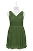 ColsBM Vienna Garden Green Plus Size Bridesmaid Dresses V-neck Casual Knee Length Zip up Sleeveless Sequin