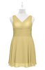 ColsBM Vienna Gold Plus Size Bridesmaid Dresses V-neck Casual Knee Length Zip up Sleeveless Sequin