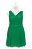 ColsBM Vienna Green Plus Size Bridesmaid Dresses V-neck Casual Knee Length Zip up Sleeveless Sequin