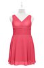 ColsBM Vienna Guava Plus Size Bridesmaid Dresses V-neck Casual Knee Length Zip up Sleeveless Sequin