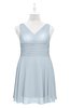 ColsBM Vienna Illusion Blue Plus Size Bridesmaid Dresses V-neck Casual Knee Length Zip up Sleeveless Sequin