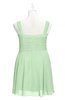 ColsBM Vienna Light Green Plus Size Bridesmaid Dresses V-neck Casual Knee Length Zip up Sleeveless Sequin
