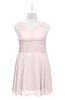 ColsBM Vienna Light Pink Plus Size Bridesmaid Dresses V-neck Casual Knee Length Zip up Sleeveless Sequin