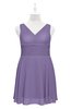 ColsBM Vienna Lilac Plus Size Bridesmaid Dresses V-neck Casual Knee Length Zip up Sleeveless Sequin