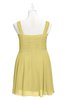 ColsBM Vienna Misted Yellow Plus Size Bridesmaid Dresses V-neck Casual Knee Length Zip up Sleeveless Sequin