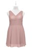 ColsBM Vienna Nectar Pink Plus Size Bridesmaid Dresses V-neck Casual Knee Length Zip up Sleeveless Sequin