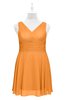 ColsBM Vienna Orange Plus Size Bridesmaid Dresses V-neck Casual Knee Length Zip up Sleeveless Sequin