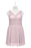 ColsBM Vienna Pale Lilac Plus Size Bridesmaid Dresses V-neck Casual Knee Length Zip up Sleeveless Sequin