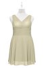 ColsBM Vienna Putty Plus Size Bridesmaid Dresses V-neck Casual Knee Length Zip up Sleeveless Sequin