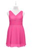 ColsBM Vienna Rose Pink Plus Size Bridesmaid Dresses V-neck Casual Knee Length Zip up Sleeveless Sequin