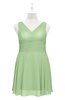 ColsBM Vienna Sage Green Plus Size Bridesmaid Dresses V-neck Casual Knee Length Zip up Sleeveless Sequin