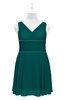 ColsBM Vienna Shaded Spruce Plus Size Bridesmaid Dresses V-neck Casual Knee Length Zip up Sleeveless Sequin