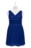 ColsBM Vienna Sodalite Blue Plus Size Bridesmaid Dresses V-neck Casual Knee Length Zip up Sleeveless Sequin