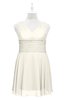 ColsBM Vienna Whisper White Plus Size Bridesmaid Dresses V-neck Casual Knee Length Zip up Sleeveless Sequin