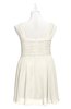 ColsBM Vienna Whisper White Plus Size Bridesmaid Dresses V-neck Casual Knee Length Zip up Sleeveless Sequin