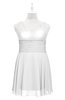 ColsBM Vienna White Plus Size Bridesmaid Dresses V-neck Casual Knee Length Zip up Sleeveless Sequin