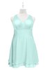 ColsBM Nathaly Blue Glass Plus Size Bridesmaid Dresses Sleeveless Knee Length A-line Zipper Pleated Plain