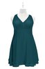 ColsBM Nathaly Blue Green Plus Size Bridesmaid Dresses Sleeveless Knee Length A-line Zipper Pleated Plain