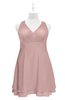 ColsBM Nathaly Blush Pink Plus Size Bridesmaid Dresses Sleeveless Knee Length A-line Zipper Pleated Plain