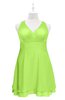ColsBM Nathaly Bright Green Plus Size Bridesmaid Dresses Sleeveless Knee Length A-line Zipper Pleated Plain