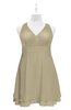 ColsBM Nathaly Candied Ginger Plus Size Bridesmaid Dresses Sleeveless Knee Length A-line Zipper Pleated Plain