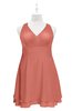 ColsBM Nathaly Crabapple Plus Size Bridesmaid Dresses Sleeveless Knee Length A-line Zipper Pleated Plain