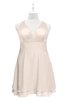 ColsBM Nathaly Cream Pink Plus Size Bridesmaid Dresses Sleeveless Knee Length A-line Zipper Pleated Plain