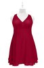 ColsBM Nathaly Dark Red Plus Size Bridesmaid Dresses Sleeveless Knee Length A-line Zipper Pleated Plain