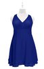 ColsBM Nathaly Electric Blue Plus Size Bridesmaid Dresses Sleeveless Knee Length A-line Zipper Pleated Plain