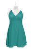 ColsBM Nathaly Emerald Green Plus Size Bridesmaid Dresses Sleeveless Knee Length A-line Zipper Pleated Plain